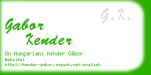 gabor kender business card