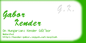 gabor kender business card